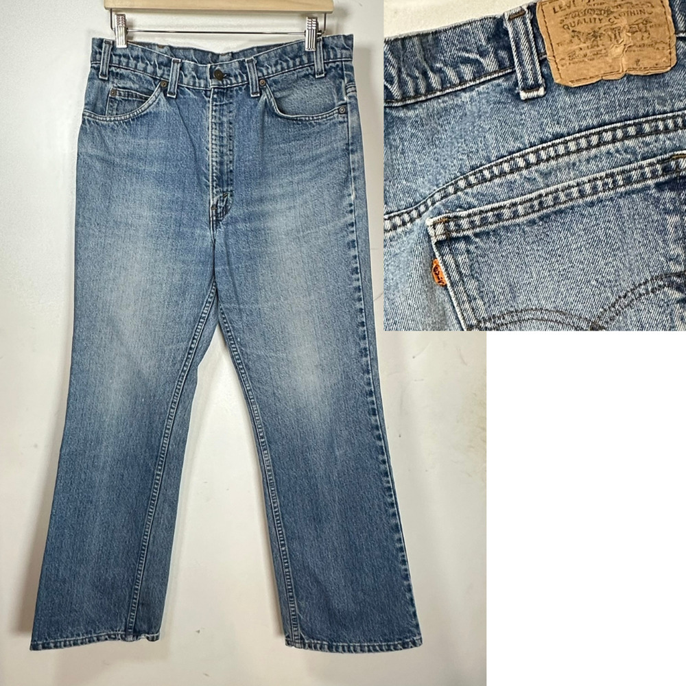Vintage Levis Men's 32x28 Orange Tab Medium Wash Denim Blue Jeans GUC